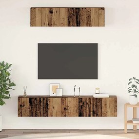 vidaXL Conjunto de Estantes para TV 4 pcs Madeira antiga Médio