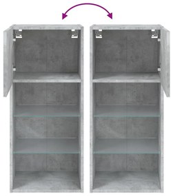 Móvel de TV com luzes LED 40,5x30x90 cm cinzento cimento