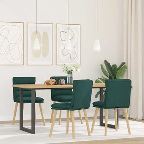 Cadeiras de jantar 4 pcs tecido verde escuro