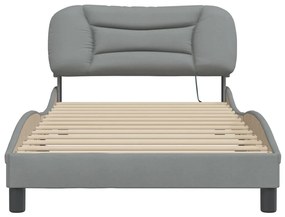 Estrutura de cama com LED sem colchão 100x200 cm tecido