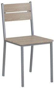 Conjunto de refeição 4 lugares castanho claro e cinzento BLUMBERG Beliani