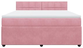 Cama com molas/colchão 180x200 cm veludo rosa