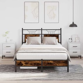 Estrutura cama s/ colchão derivados de madeira carvalho fumado