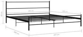 Estrutura de cama 200x200 cm metal preto