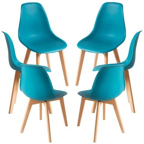 Pack 6 Cadeiras Kelen - Verde-azulado
