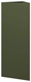 Vaso/floreira triangular 2 pcs 30x26x75 cm aço verde-azeitona