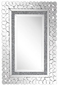 Espelho de parede prateado 60 x 90 cm PABU Beliani