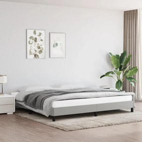 Estrutura de cama 200x200 cm tecido cinzento-claro