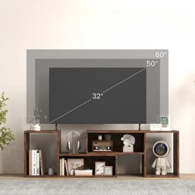 Móvel de TV de 2 peças Centro de entretenimento minimalista para TV de 50/55/60 polegadas com combinação livre castanho