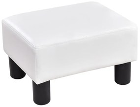 Pufe Banco com Pés Retangulares PU 40x30x24cm branco