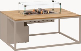 Mesa de centro de exterior com lareira e tampo de mesa em madeira de teca Cosiloft