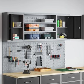 Conjunto de Armário de Ferramentas e Painel de Ferramentas de 6 Peças