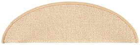 Tapete/carpete para degraus 15 pcs 56x17x3 cm cor creme