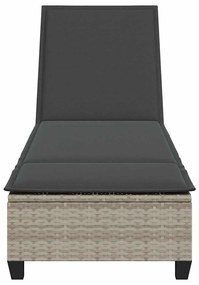Espreguiçadeira com almofadões 55x200x25,5cm vime PE