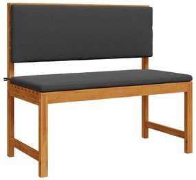Banco de Jardim vidaXL com Almofadas 100x50x91 cm Madeira Sólida de Ac