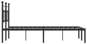 Estrutura de cama com cabeceira 140x190 cm metal preto