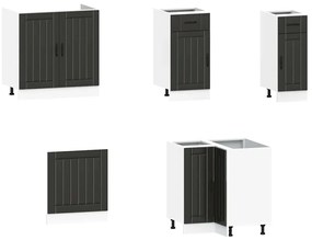 11 peças armário de cozinha conjunto Kalmar preto