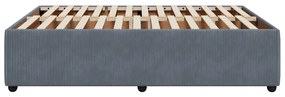 Estrutura de cama sem colchão 140x190 cm veludo cinzento-escuro