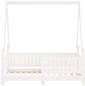 Estrutura de cama infantil 70x140 cm pinho maciço branco