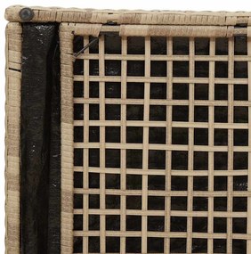 Caixa de Armazenamento ao Ar Livre Bege Rattan Sintético Média