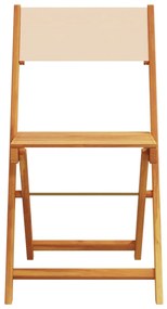 Cadeiras de bistrô 2 pcs madeira de acácia maciça/tecido bege
