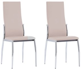 vidaXL Cadeiras de jantar 2 pcs couro artificial cappuccino