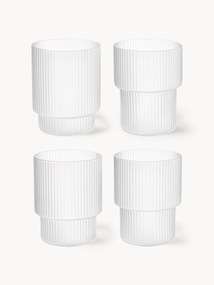 Copos artesanais com padrão em relevo Ripple, 200 ml, conjunto de 4