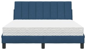 Cama com colchão 140x190 cm tecido azul