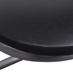 Cadeiras de jantar dobráveis 6 pcs couro artificial e aço preto