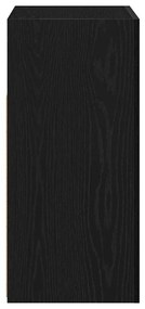 Buffet vidaXL com Luzes LED em Carvalho Preto 80x35x75 cm em Madeira R