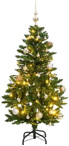 vidaXL Árvore Natal artificial articulada 150 luzes LED e bolas 120 cm