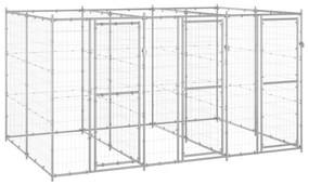 vidaXL Canil de exterior 7,26 m² aço galvanizado