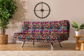 Sofá-Cama de 3 Lugares Misa – Multicolor – 52x175x40 cm