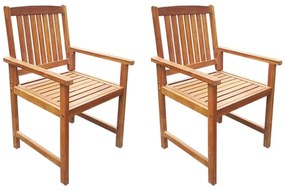 vidaXL Cadeiras de jardim 2 pcs madeira acácia maciça castanho