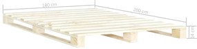 Estrutura de cama em paletes pinho maciço 180x200 cm