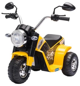 HOMCOM Mota Elétrica Infantil com 3 Rodas Triciclo a Bateria 6V para Crianças de 18-36 Meses com Farol Buzina 72x57x56cm | Aosom Portugal