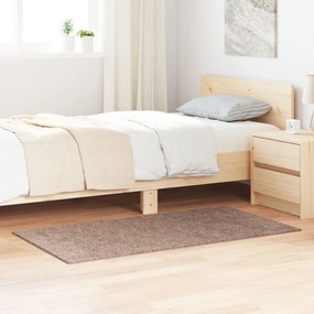 Tapete Shaggy com Base de Látex Marrom 80x150 cm