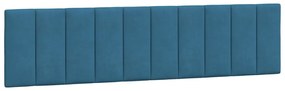 Estrutura de cama c/ luzes LED 200x200 cm veludo azul