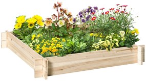 Caixa de Cultivo Quadrada em Madeira sem Fundo – TerreCarré – Natural