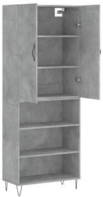Armário alto 69,5x34x180 cm derivados de madeira cinza cimento