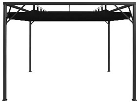 Gazebo de jardim com toldo retrátil 3x3 m antracite