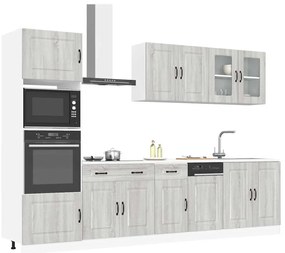 vidaXL 7 peças armário de cozinha conjunto Kalmar cinza sonoma