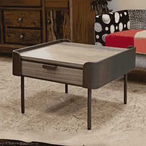 MESA DE CENTRO TORONTO 60X60X41 CM CINZENTO E CASTANHO