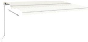 Toldo retrátil manual 500x300 cm cor creme