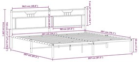 Estrutura de cama sem colchão 200x200 cm carvalho sonoma