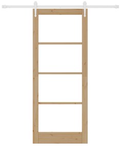 Conjunto de Porta Deslizante vidaXL com Hardware 86x211 cm Madeira Sól