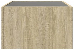 Mesa de centro luzes LED Infinity 70x50x30 cm carvalho sonoma