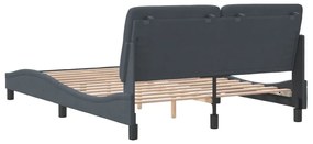 Estrutura de cama sem colchão 120x200 cm veludo cinzento-escuro