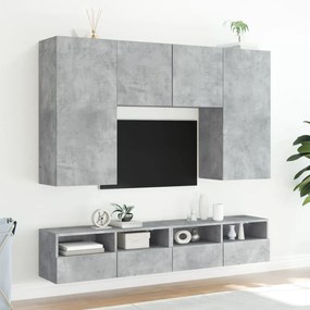 Móvel parede p/ TV 80x30x30 cm derivados madeira cinza cimento