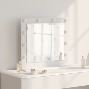 vidaXL Espelho de Maquilhagem com Luzes LED Branco 60x55x18 cm